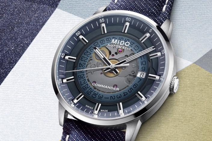 瑞士美度表推出指挥官系列蓝色渐变半透明腕表